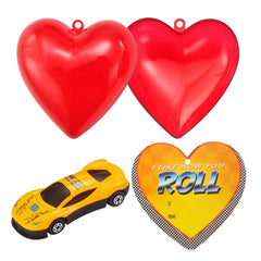 28 Prefilled Hearts with Die-Cast Cars and Valentine's Day Cards for Kids - Classroom Exchange Gifts