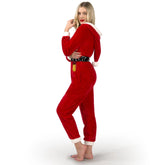 Women's Santa Hooded Onesie Pajamas
