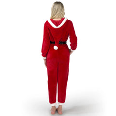 Women's Santa Hooded Onesie Pajamas