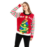 Women's LED Light-Up 'Get Lit' Christmas Tree Ugly Christmas Sweater