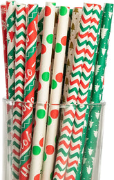 Assorted Color Disposable Paper Drinking Straws