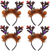 Christmas Light-Up Reindeer Headband (4 Pack)