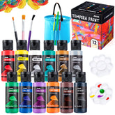 Washable Tempera Paint Set for Kids, 12 Pieces