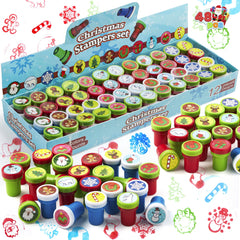 1.5-Inch Christmas Stamps Assortment, 50 Pieces