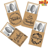 Thanksgiving Turkey Cutlery Holder, 36-Piece Set