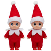 2 Red Tiny Christmas Dolls