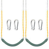 TURFEE Green Swing Seats with 66-Inch Chain, 2-Pack