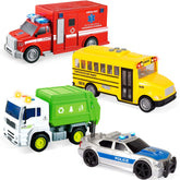 Friction Powered City Vehicle Toy Set
