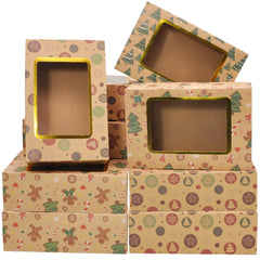 Christmas Foil Cookie Kraft Pattern Gift Box (24 Pcs)