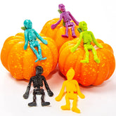 72 Pcs Halloween Stretchy Skeleton Toys