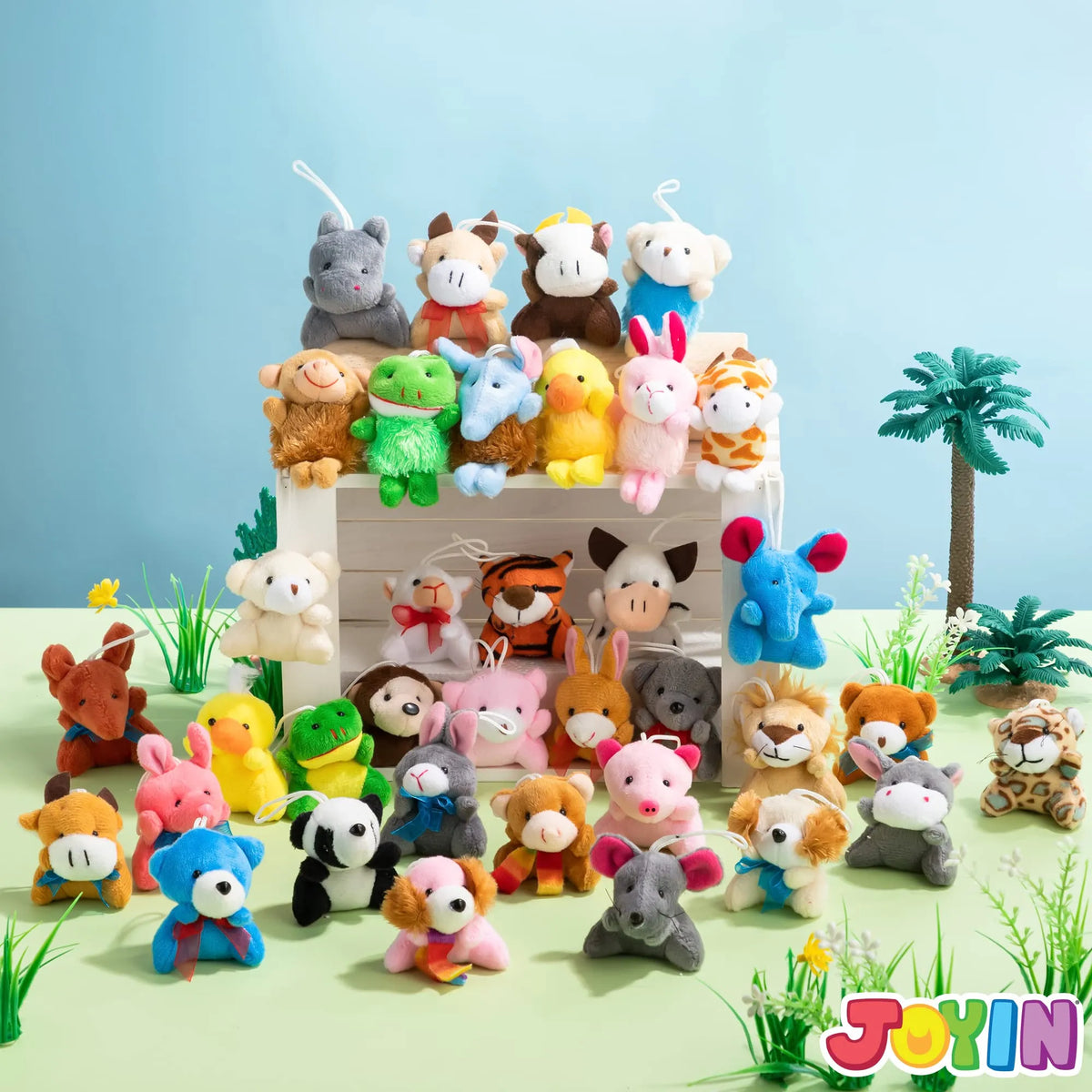 36-Piece Mini Plush Animal Toy Set (2.5-3 Inches, No Egg Shells)