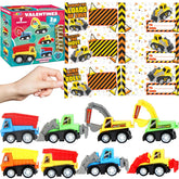 28-Piece Mini Construction Vehicle Toy Set with Valentine's Day Cards for Classroom Exchange