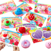 28-Pack Mochi Squishy Toys with Valentine's Day Cards for Classroom Exchange