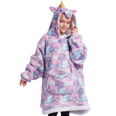 Kids' Sherpa Wearable Blanket - Unicorn Shape
