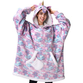 Unicorn Sherpa Wearable Blanket for Adults
