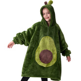 Kids' Avocado-Shaped Sherpa Wearable Blanket