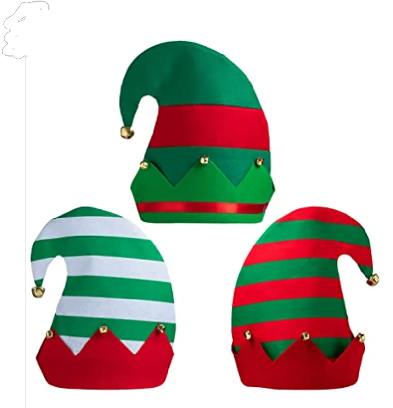 Classic Elf Hats (3-Pack, Unisex)