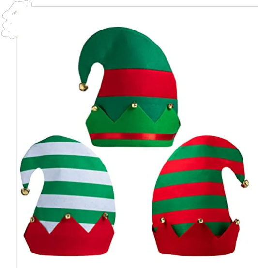 Classic Elf Hats (3-Pack, Unisex)