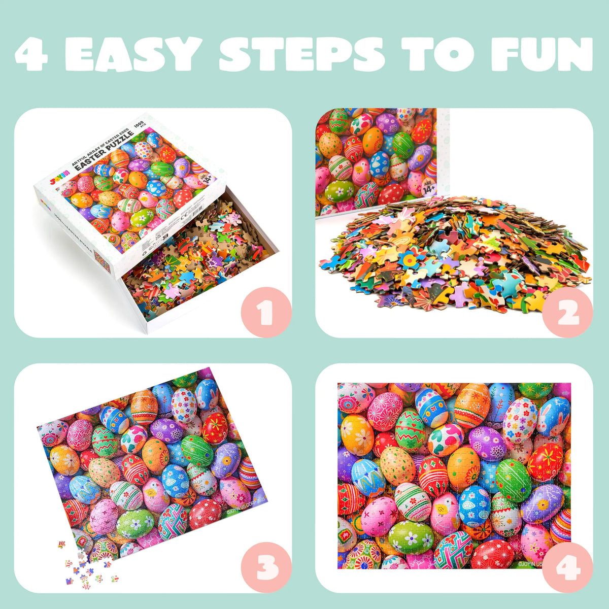 1000-Piece Easter Eggs Jigsaw Puzzle for Kids and Adults