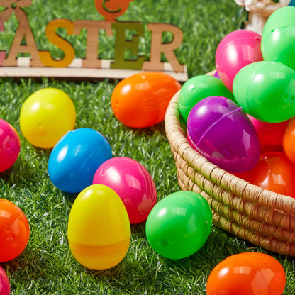 1000 Pack 2.3 Inch Plastic Easter Egg Shells for Egg Hunt