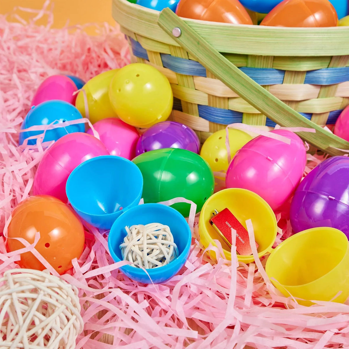 1000 Pack 2.3 Inch Plastic Easter Egg Shells for Egg Hunt