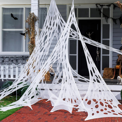 1000ft Halloween Giant Spider Web Decoration - Cut Your Own Stretchy Spider Netting