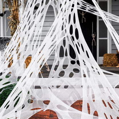 1000ft Halloween Giant Spider Web Decoration - Cut Your Own Stretchy Spider Netting