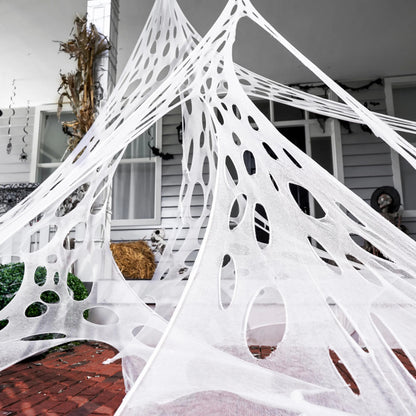 1000ft Halloween Giant Spider Web Decoration - Cut Your Own Stretchy Spider Netting