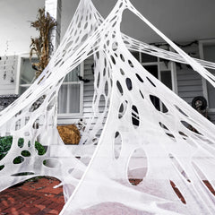 1000ft Halloween Giant Spider Web Decoration - Cut Your Own Stretchy Spider Netting
