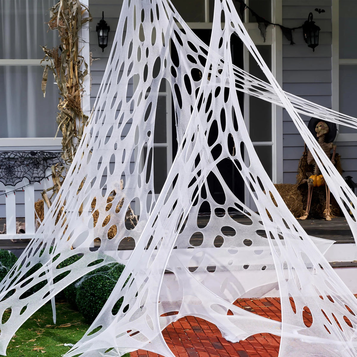1000ft Halloween Giant Spider Web Decoration - Cut Your Own Stretchy Spider Netting