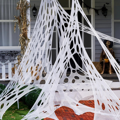 1000ft Halloween Giant Spider Web Decoration - Cut Your Own Stretchy Spider Netting