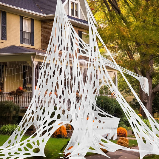 1000ft Halloween Giant Spider Web Decoration - Cut Your Own Stretchy Spider Netting