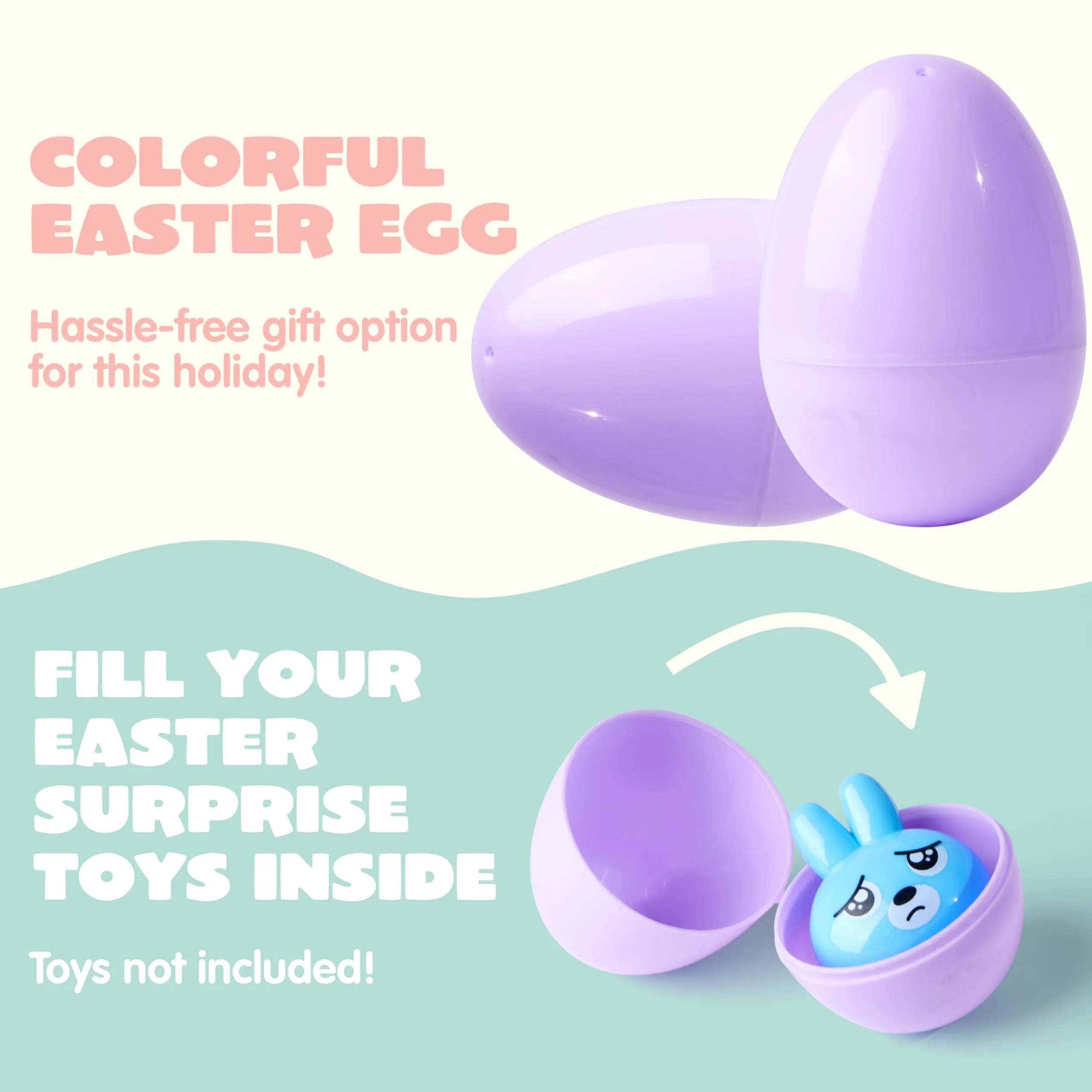 100 Pastel Plastic Easter Eggs, Fillable for Easter Egg Hunts & Party Favors