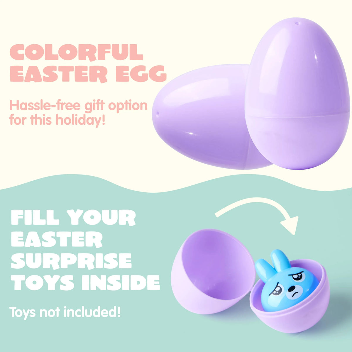 100 Pastel Plastic Easter Eggs, Fillable for Easter Egg Hunts & Party Favors