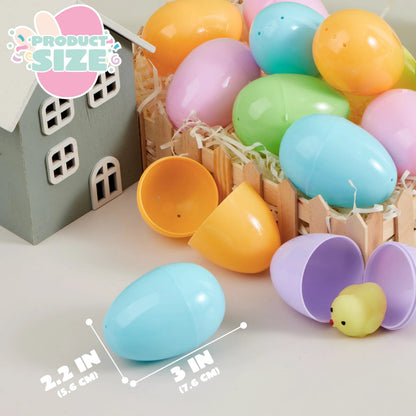 100 Pastel Plastic Easter Eggs, Fillable for Easter Egg Hunts & Party Favors