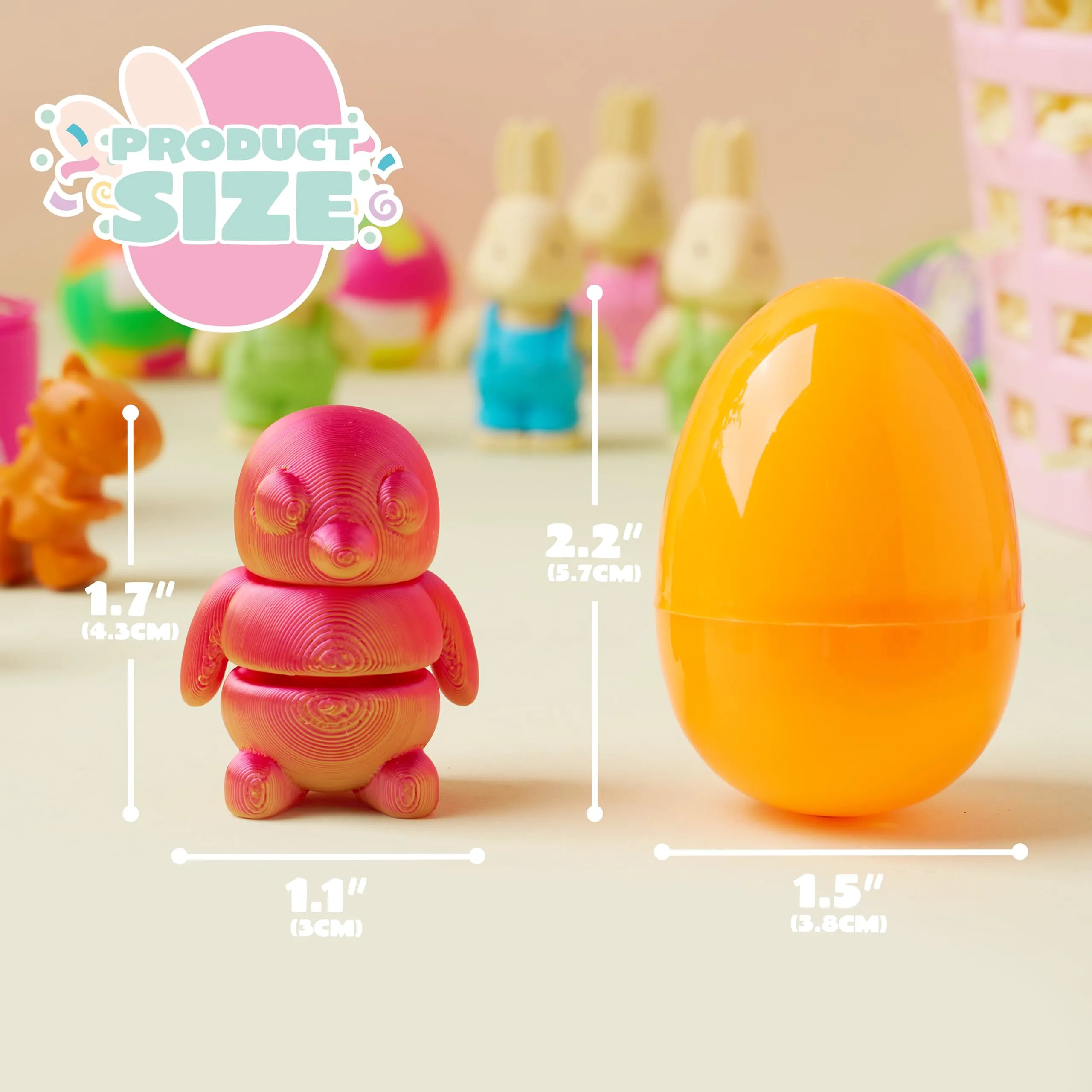 100 Prefilled Easter Eggs with Assorted Toys for Easter Egg Hunts, Basket Stuffers, and Classroom Prizes