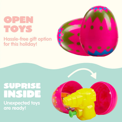 100 Prefilled Printed Easter Eggs with Toys and Stickers Inside - Perfect for Egg Hunts