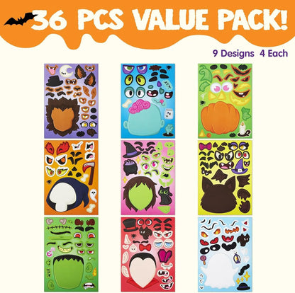 36 Make-a-Face Sticker Sheets