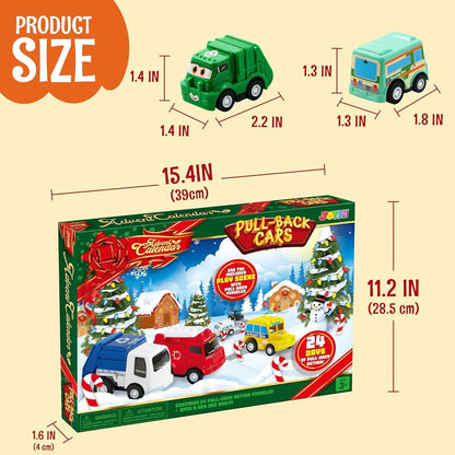 Kids Advent Calendar with Pull-Back Car Toys