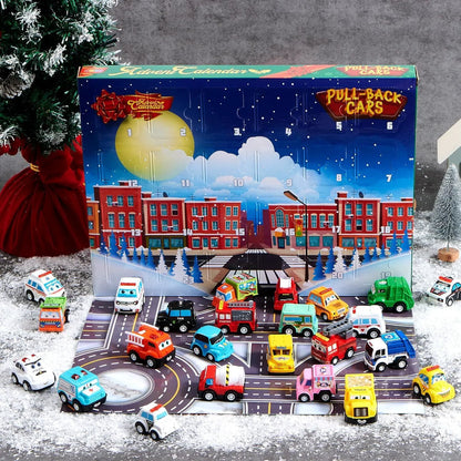 Kids Advent Calendar with Pull-Back Car Toys