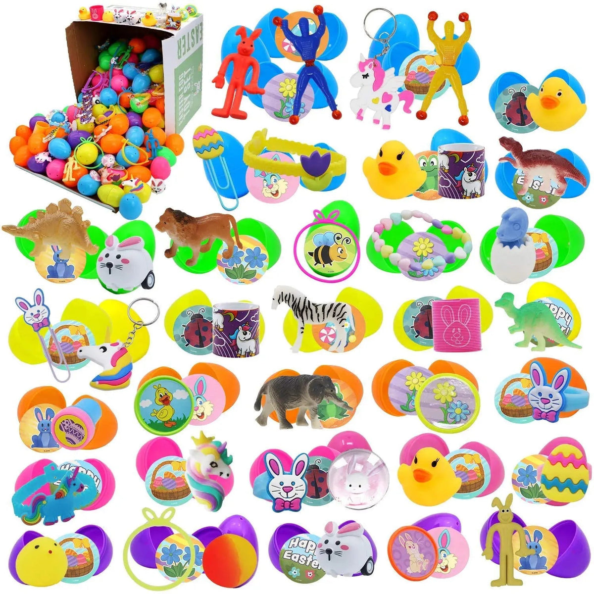 120 Prefilled Easter Eggs with Toys and Stickers (2.25 Inches)