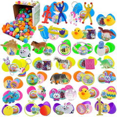 120 Prefilled Easter Eggs with Toys and Stickers (2.25 Inches)