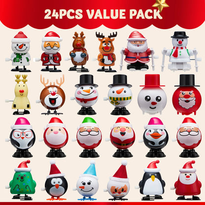 24 Pack Christmas Wind-Up Toys, Christmas Decorations and Gifts