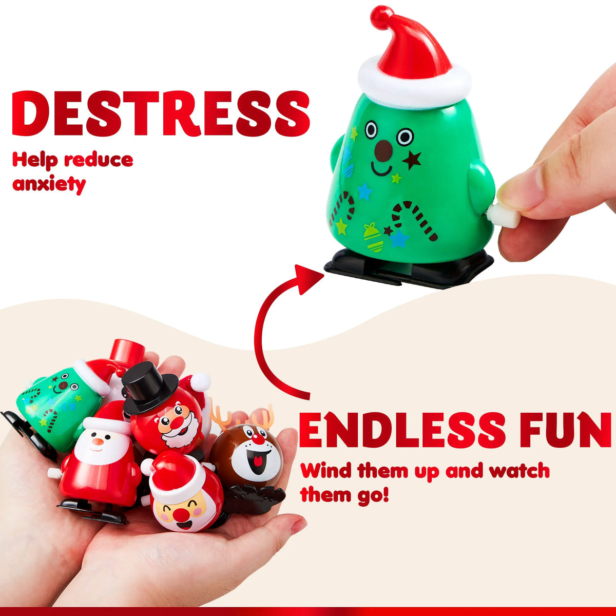 24 Pack Christmas Wind-Up Toys, Christmas Decorations and Gifts