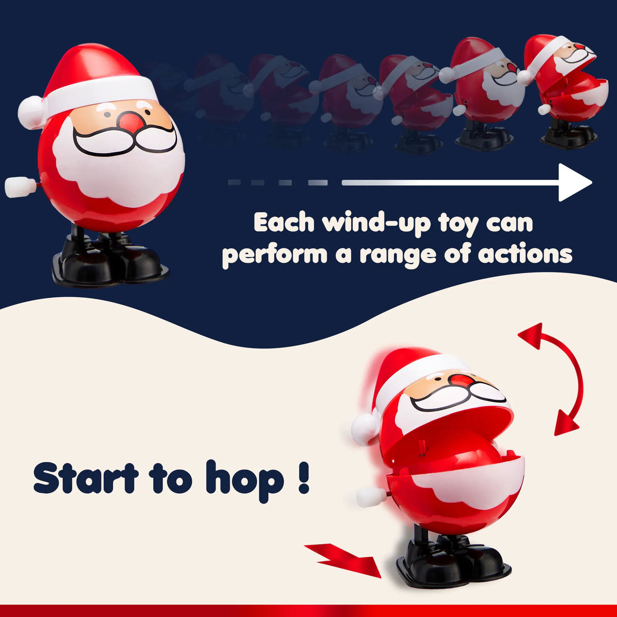 24 Pack Christmas Wind-Up Toys, Christmas Decorations and Gifts