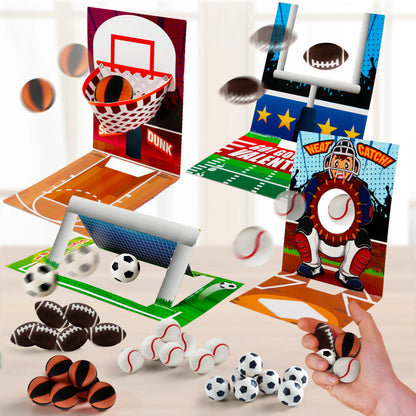 28 Sports Erasers with Valentine's Cards for Classroom Exchange