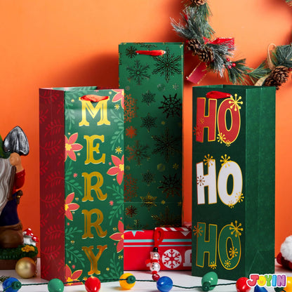 12 Christmas Wine Gift Bags for Holiday Bottle Wrapping