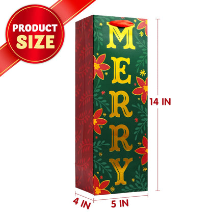12 Christmas Wine Gift Bags for Holiday Bottle Wrapping