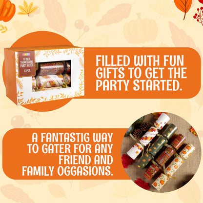 12-Pack Thanksgiving Party Favors: No Snap, No Popping, with Random Gifts