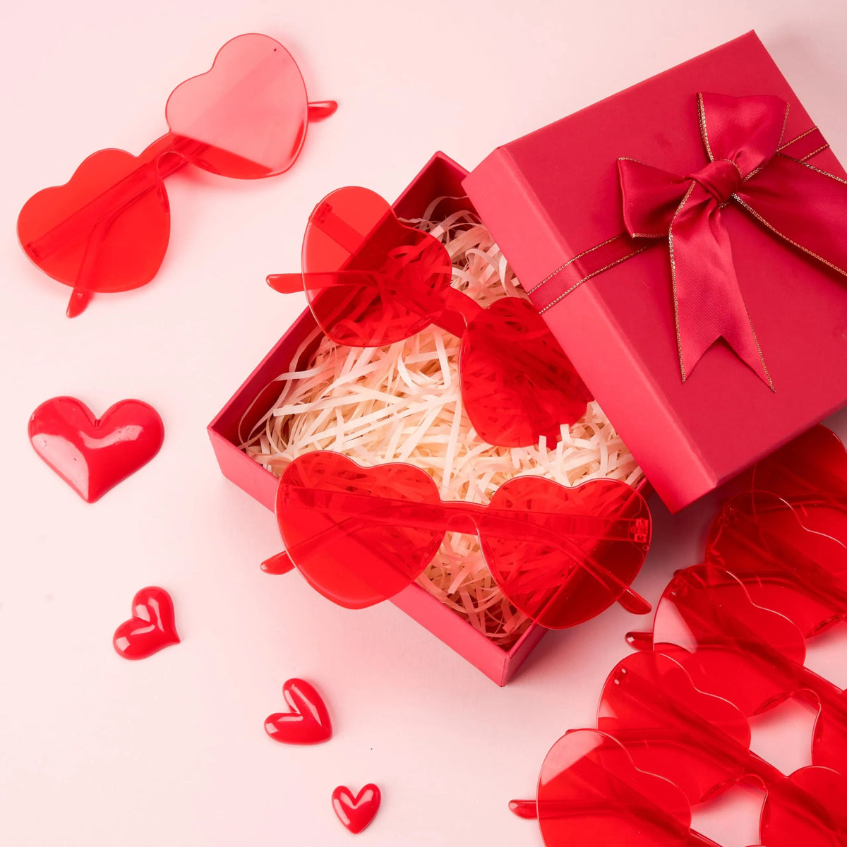 12 Pack Valentine's Day Heart-Shaped Rimless Glasses for Kids Classroom Exchange
